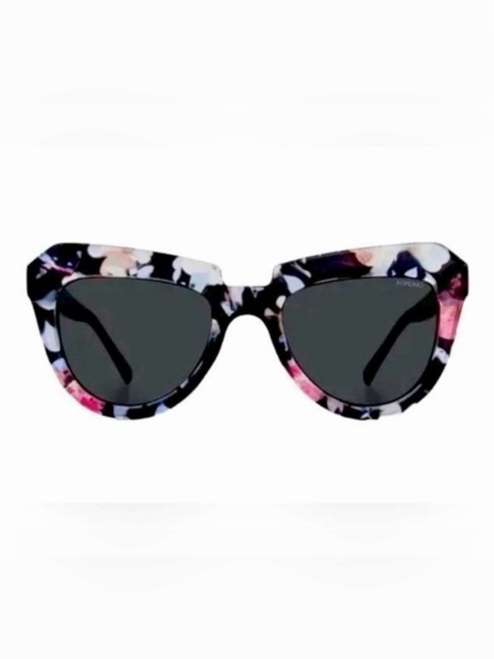 New KOMONO sunglasses The Stella Cateye Floral Black and Pink